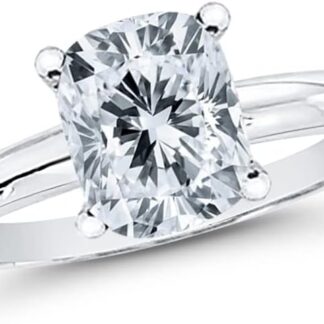 KATARINA GIA Certified Cushion Cut 1 Carat Diamond Solitaire Engagement Ring in 14K White Gold