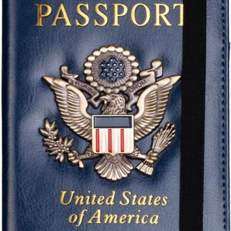 TOURSUIT RFID Blocking Leather Passport Holder, Dark Blue