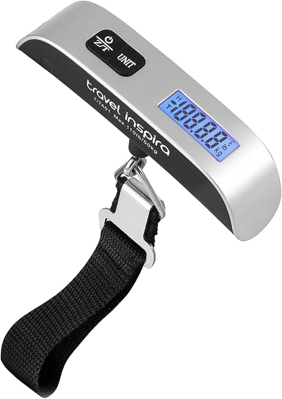 travel inspira Digital Luggage Scale, 110 lb Capacity