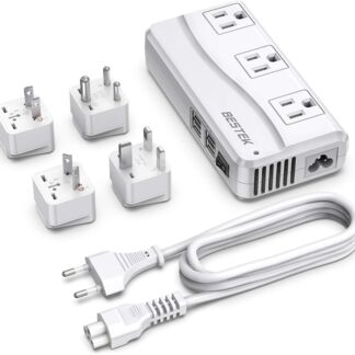 BESTEK Universal Travel Adapter 220V to 110V Voltage Converter with 6A 4-Port USB (Black)