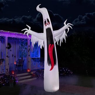 Joiedomi 12 FT Tall Halloween Inflatable Towering Spooky Ghost with Built-in LEDs