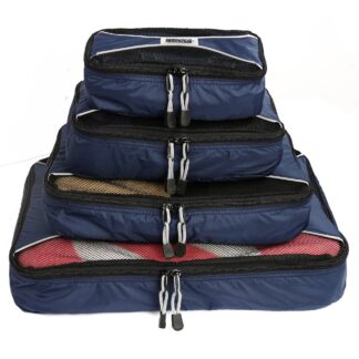 TRIPPED Travel Gear Compression Packing Cubes Set - 6 Piece Set (Navy Blue)