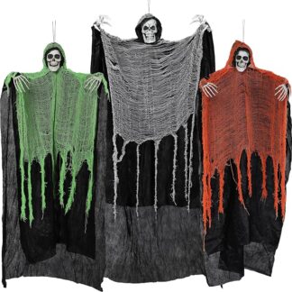 JOYIN 3 Pcs Hanging Grim Reapers — one 63" + two 47"