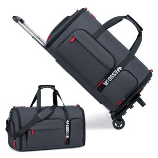 Vessgra Rolling Garment Bag with Detachable Trolley System