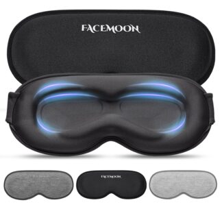 FACEMOON Blackout Sleep Mask - Weighted 3D Contoured Eye Mask (Black)