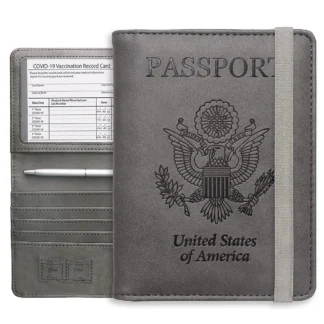 WALNEW Passport Holder Travel Family for 10, RFID-Blocking Wallet and Document Organizer