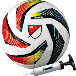 Franklin Sports MLS Tornado Soccer Ball - Size 4 - White, Includes Pump + Needle