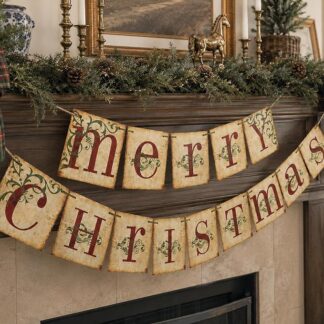 MORDUN Vintage Merry Christmas Banner Decoration