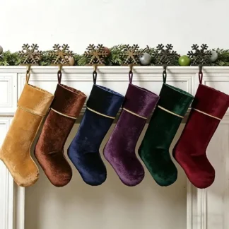 Exquisited 6pcs 18in Luxury Velvet Christmas Stockings