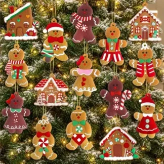 kockuu 16pcs Gingerbread Man Christmas Ornaments, 3 inch