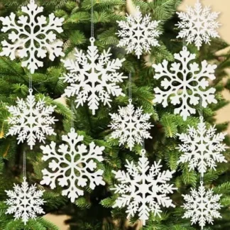 kockuu 36pcs White Snowflake Christmas Ornaments