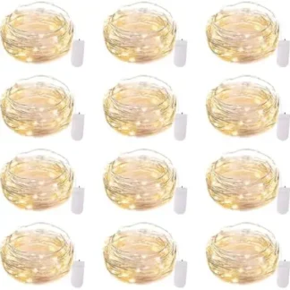 Brightown 12 Pack 7ft Battery Operated LED Fairy Lights, Warm White
