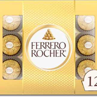 Ferrero Rocher Fine Hazelnut Chocolates, 12 Count Gift Box