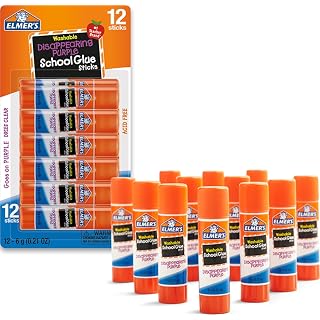 Elmer's Disappearing Purple School Glue Sticks, 12 Count
