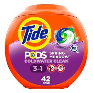 Tide PODS Laundry Detergent Pacs 3-in-1, 42 Count, Spring Meadow