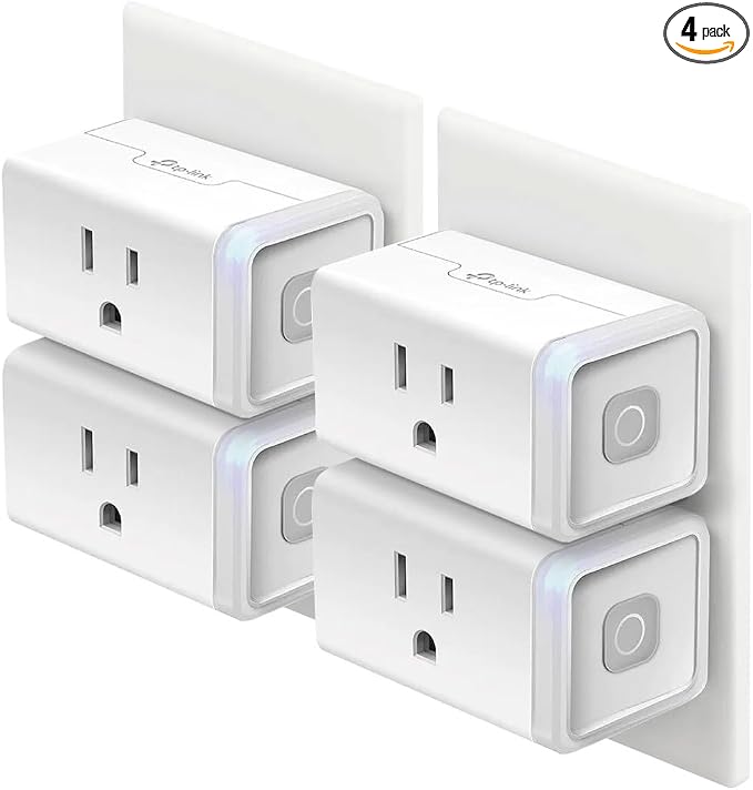 Kasa Smart Plug Mini HS103P4, 15A Wi-Fi Outlet, 4-Pack