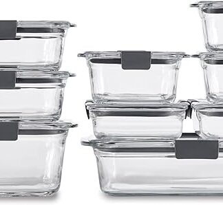 Rubbermaid Brilliance Glass Food Storage Containers, 9-Piece Set