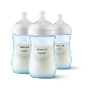 Philips Avent Natural Baby Bottles, 9 oz, Blue, 3-Pack