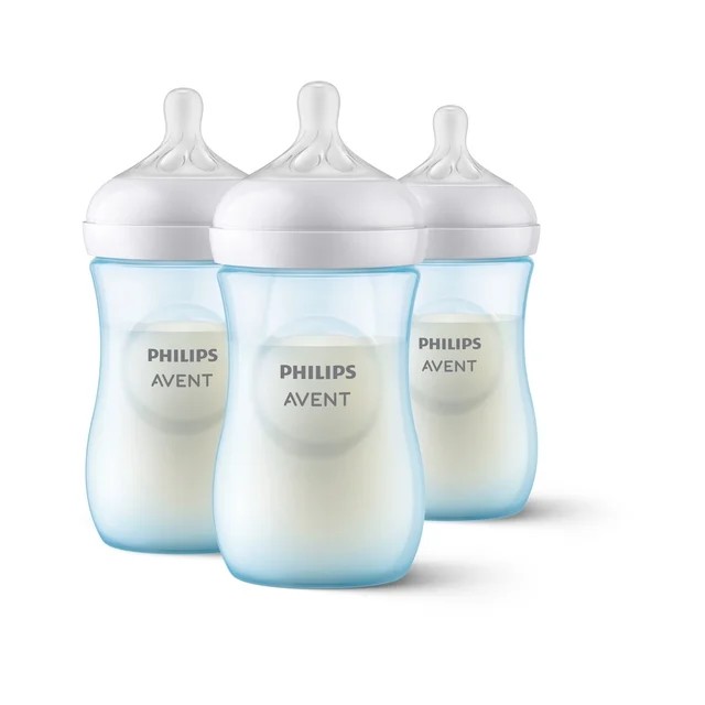 Philips Avent Natural Baby Bottles, 9 oz, Blue, 3-Pack