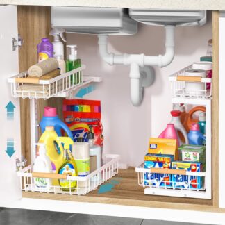 Under-Sink Organizer 2-Tier Pull-Out Drawers, 2-Pack