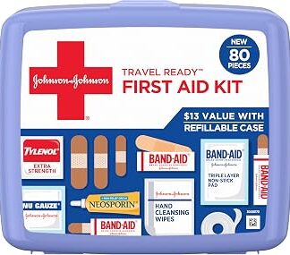BAND-AID Brand Travel Ready 80-Piece Portable First Aid Kit
