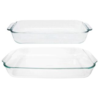 Pyrex Basics 2-Quart Glass Oblong Baking Dishes, 3-Pack