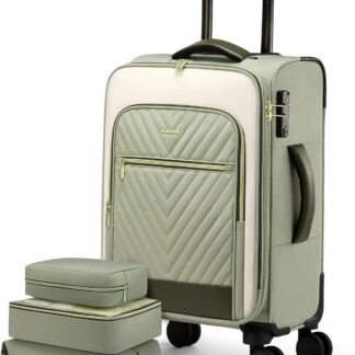 LOVEVOOK Carry-On Luggage 22x14x9, Expandable with Front Laptop Pocket and USB Port